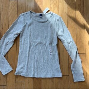 Old Navy Light Gray Ribbed Knit Top